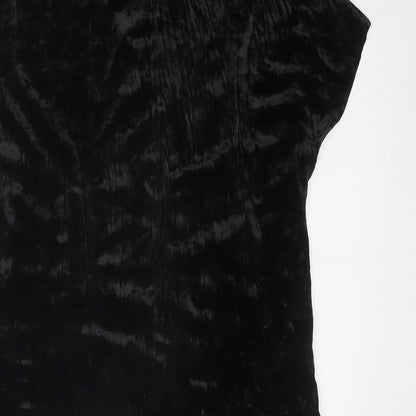 Wi & Co Womens Black Polyester Basic Blouse Size S High Neck