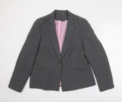 Dorothy Perkins Womens Grey Polyester Jacket Suit Jacket Size 16