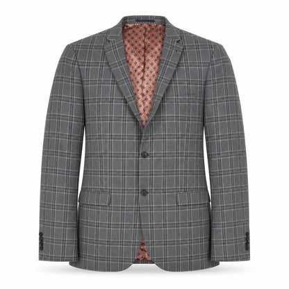Next Mens Grey Plaid Polyester Jacket Blazer Size 42 Regular