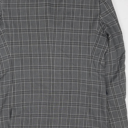 Next Mens Grey Plaid Polyester Jacket Blazer Size 42 Regular