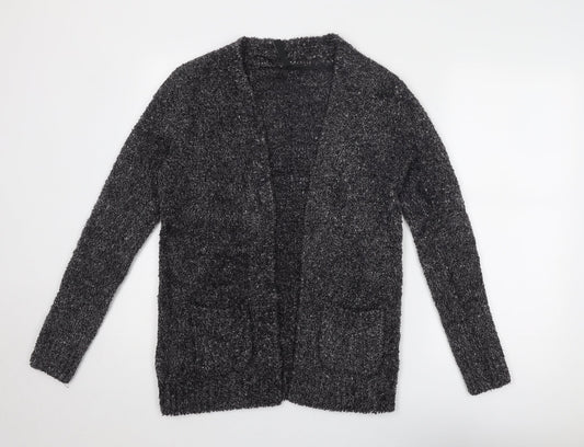 Colours of The World Womens Grey V-Neck Acrylic Cardigan Jumper Size XS