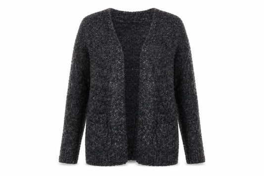 Colours of The World Womens Grey V-Neck Acrylic Cardigan Jumper Size XS