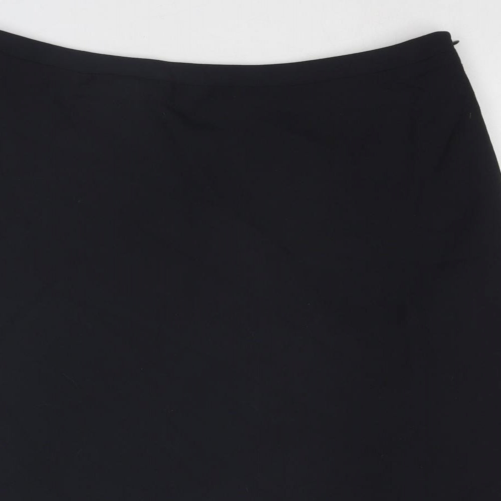 Monsoon Womens Blue Polyester A-Line Skirt Size 14 Zip