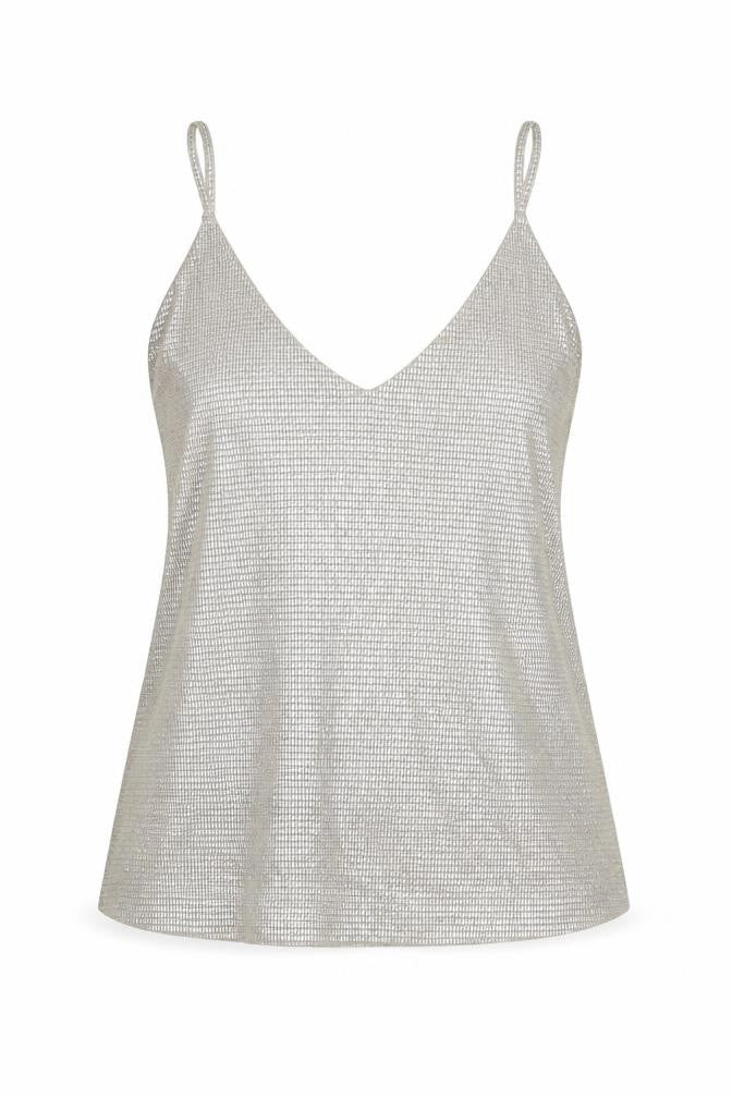 Saint Tropez Clothing Womens Silver Polyester Basic Tank Size XS V-Neck