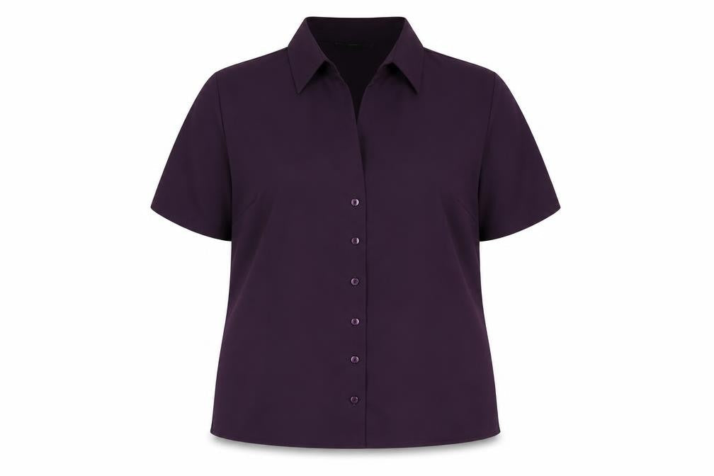 Simon Jersey Womens Purple Polyester Basic Button-Up Size 20 Collared