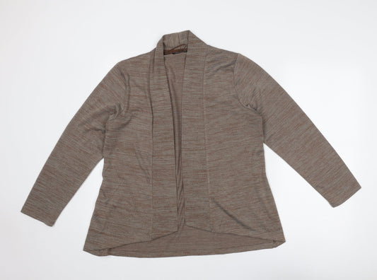 Tigi Womens Brown V-Neck Polyester Cardigan Jumper Size 10 - Size 10-12