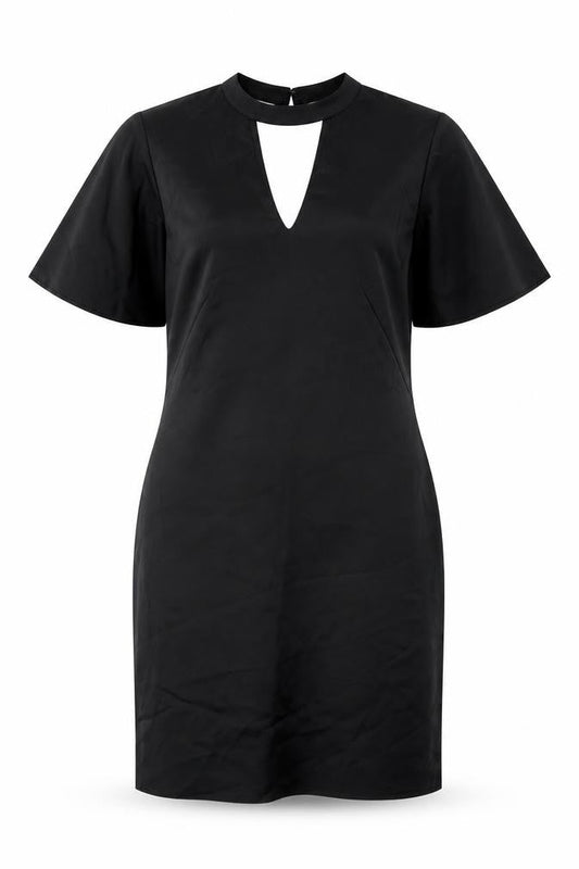Next Womens Black Polyester Bodycon Size 10 Round Neck Zip