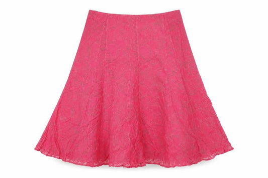 Classics Womens Pink Geometric Viscose Swing Skirt Size 16 Zip