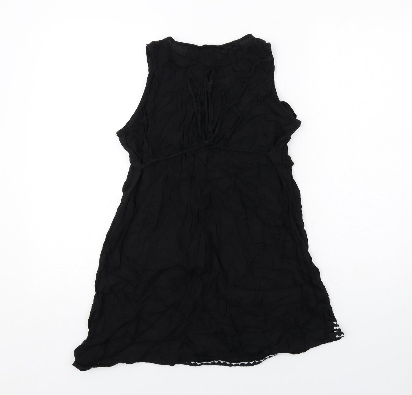 Dorothy Perkins Womens Black Viscose Basic Tank Size 12 Round Neck