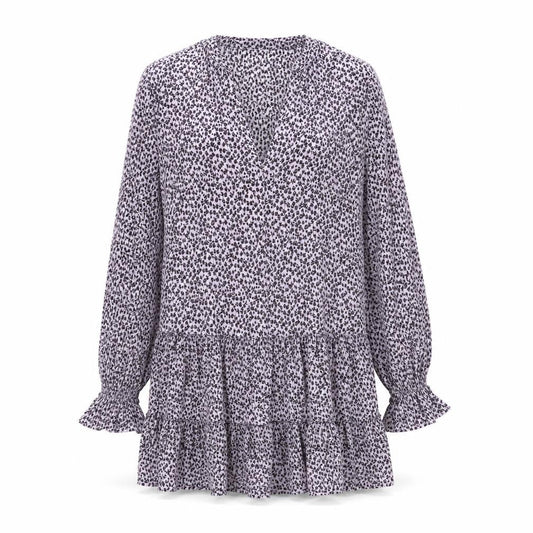 ASOS Womens Purple Floral Polyester A-Line Size 4 V-Neck Pullover