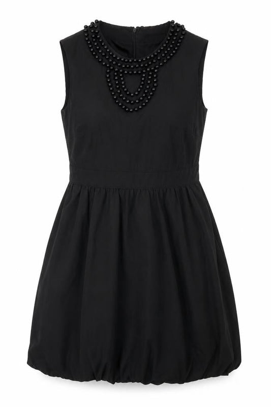 Coleen Womens Black Polyester A-Line Size 12 Round Neck Zip