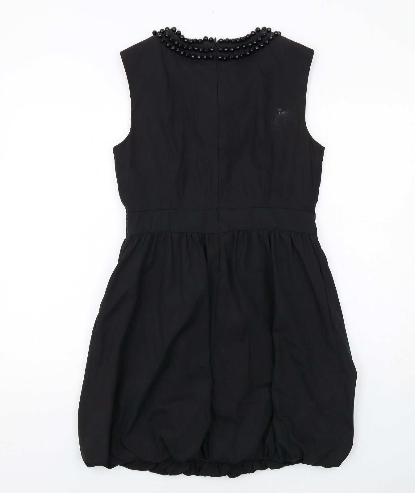 Coleen Womens Black Polyester A-Line Size 12 Round Neck Zip