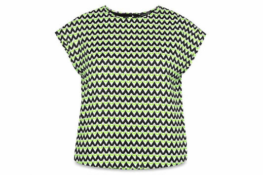 Marks and Spencer Womens Multicoloured Geometric Polyester Basic Blouse Size 12 Round Neck