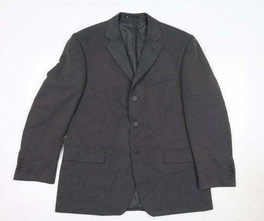 BHS Mens Grey Polyester Jacket Suit Jacket Size 42 Regular