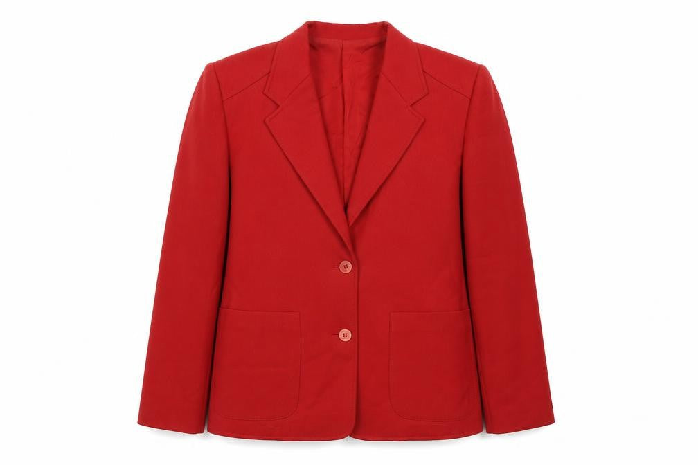 Reldan Womens Red Wool Jacket Suit Jacket Size 10 - Shoulder Pads