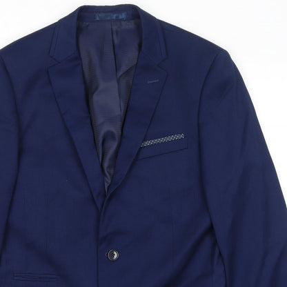 Next Mens Blue Polyester Jacket Suit Jacket Size 34 Regular