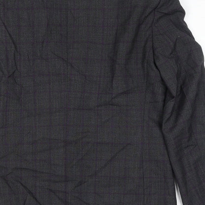 Remus Uomo Mens Grey Check Wool Jacket Suit Jacket Size 42 Regular