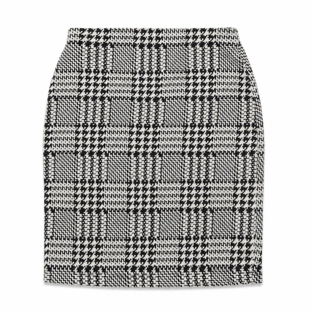 New Look Womens Black Geometric Polyester A-Line Skirt Size 8 - Houndstooth Pattern