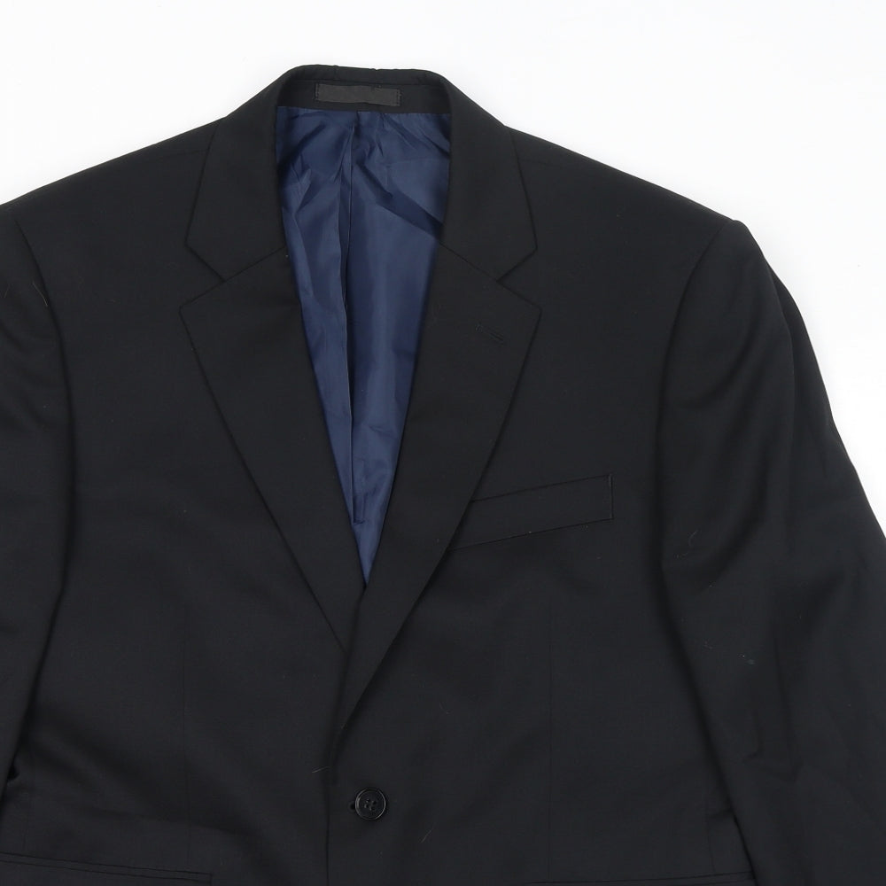 John Lewis Mens Black Polyester Jacket Suit Jacket Size 40 Regular
