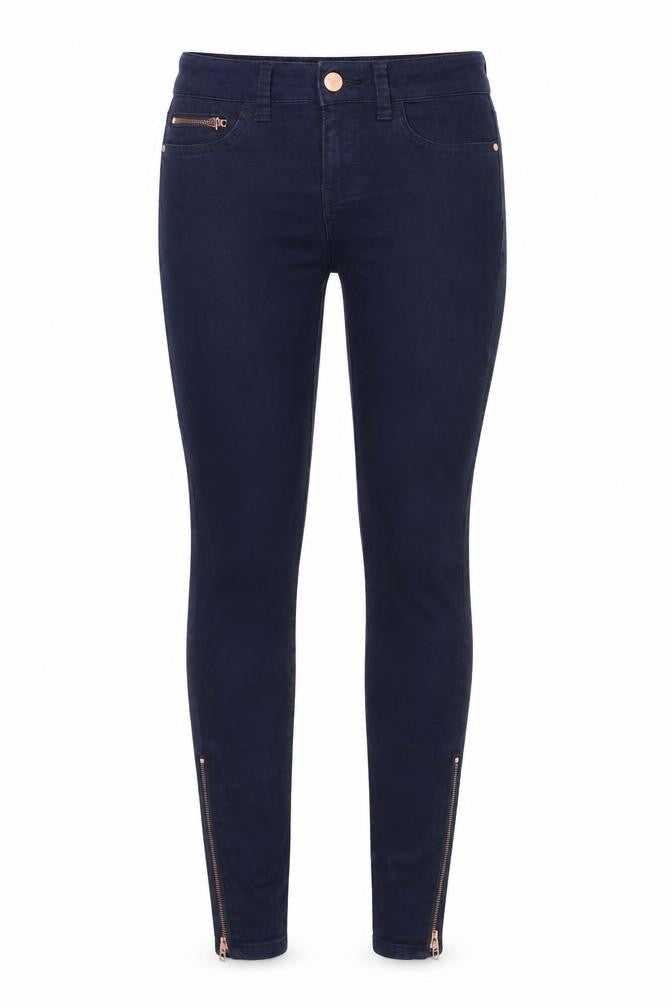Marks & Spencer Womens Blue Cotton Skinny Jeans Size 6 Slim Zip