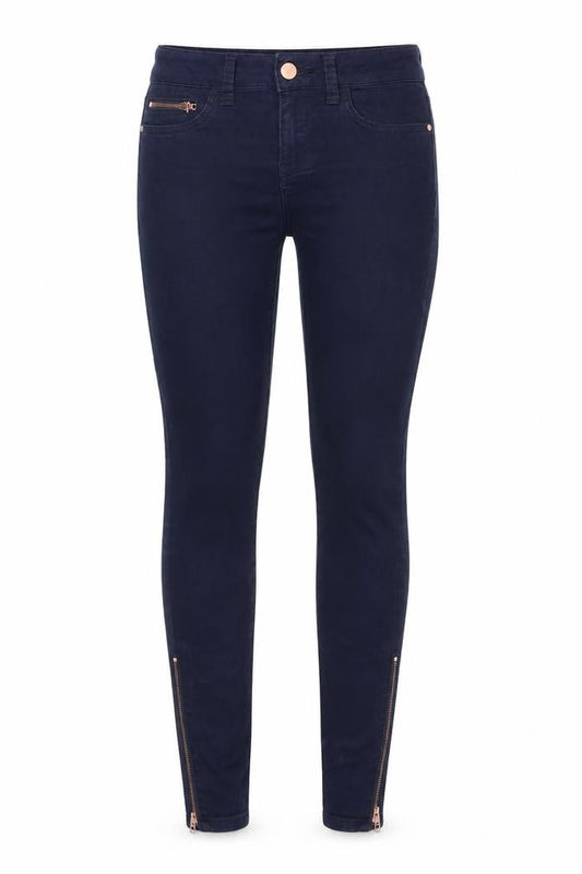 Marks & Spencer Womens Blue Cotton Skinny Jeans Size 6 Slim Zip