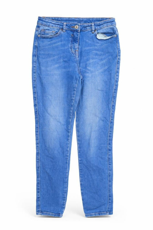 Next Womens Blue Cotton Skinny Jeans Size 8 Slim Zip