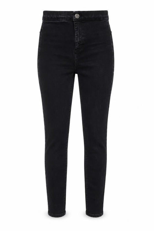 Topshop Womens Black Cotton Skinny Jeans Size 26 in Regular Zip