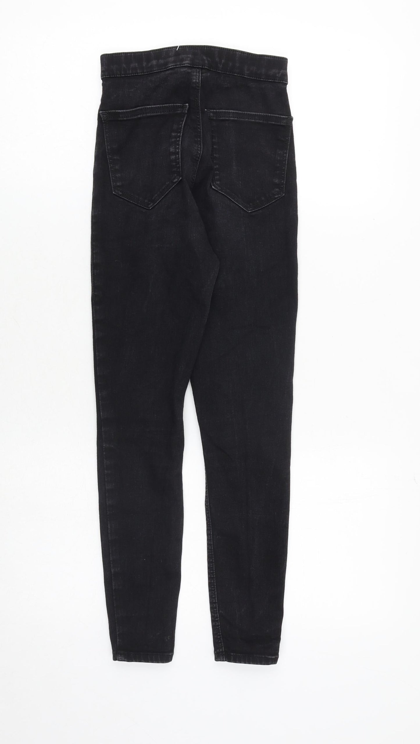 Topshop Womens Black Cotton Skinny Jeans Size 26 in Regular Zip