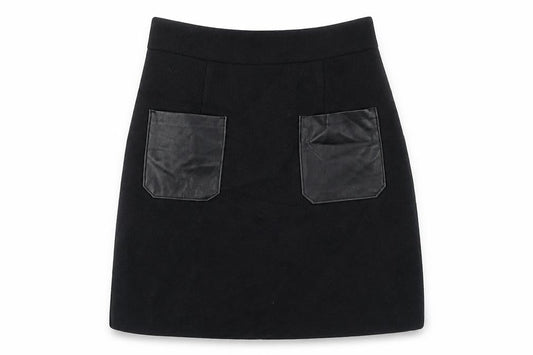 Marks & Spencer Womens Black Polyester A-Line Skirt Size 8 Zip