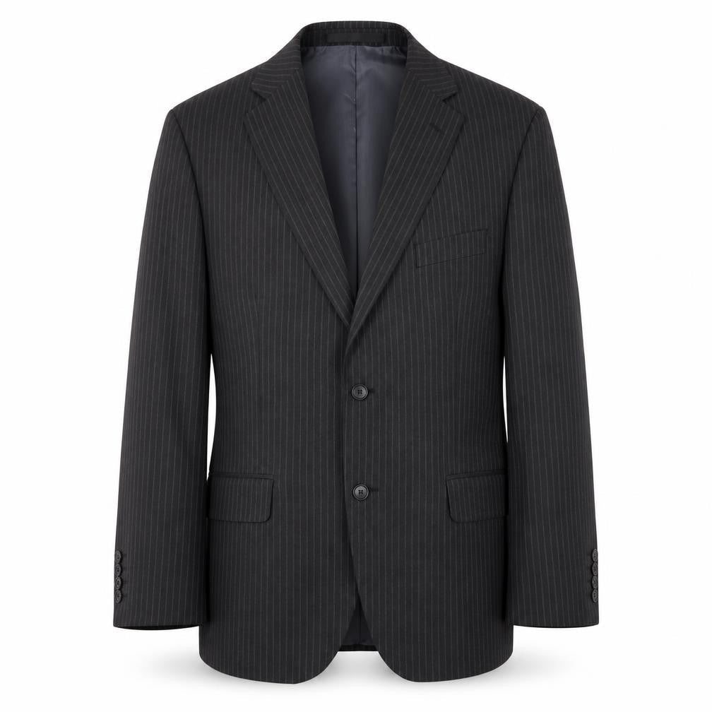 Marks & Spencer Mens Grey Striped Polyester Jacket Suit Jacket Size 40 Regular