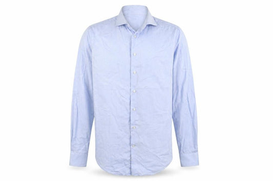 Michaelis Mens Blue Cotton Button-Up Size 15.5 Collared Button