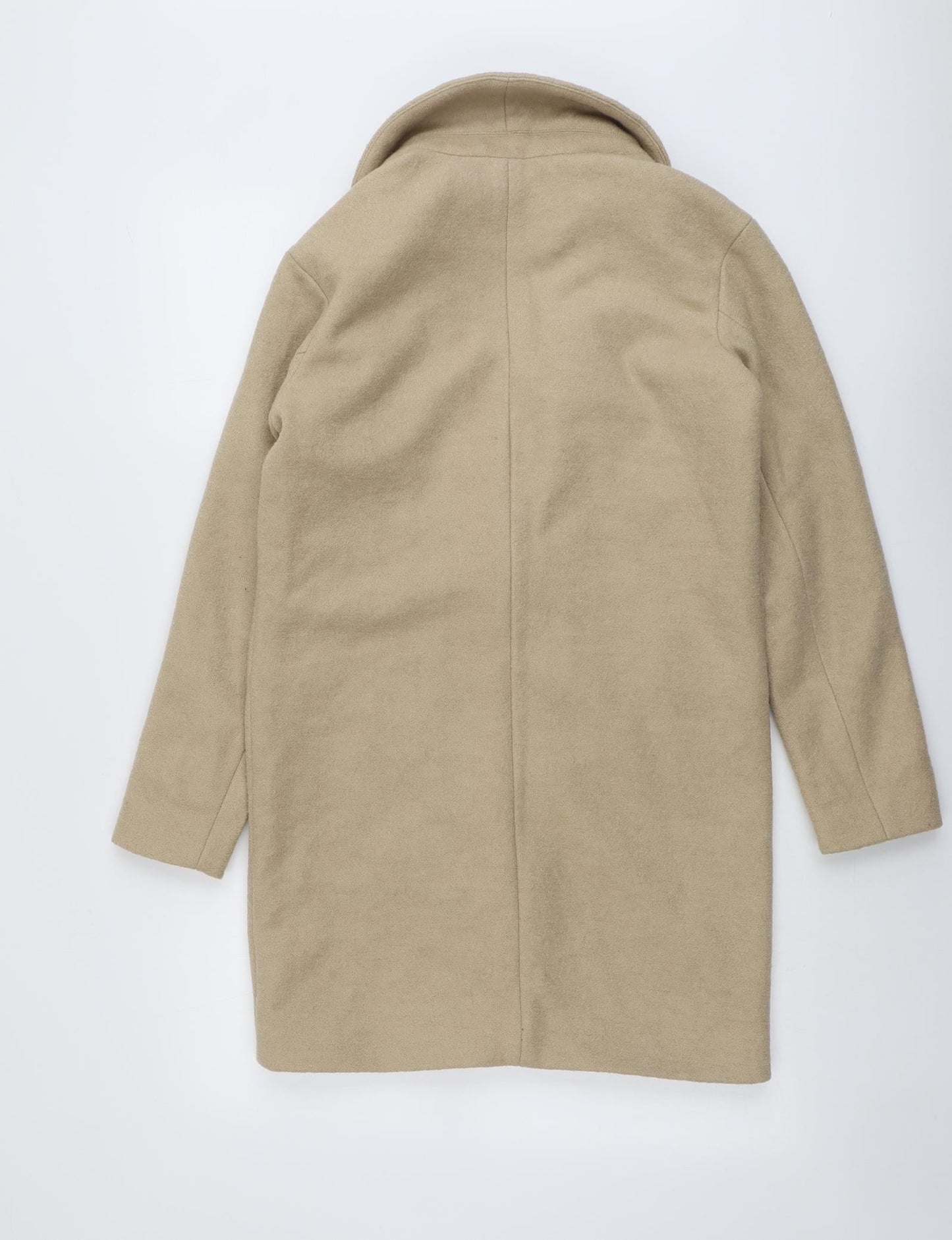 NEXT Womens Beige Overcoat Coat Size 6 Button
