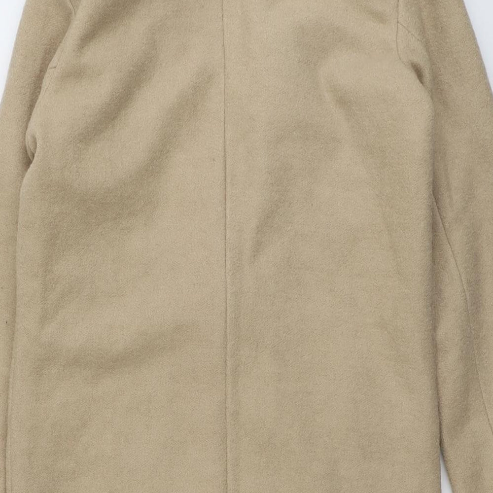NEXT Womens Beige Overcoat Coat Size 6 Button