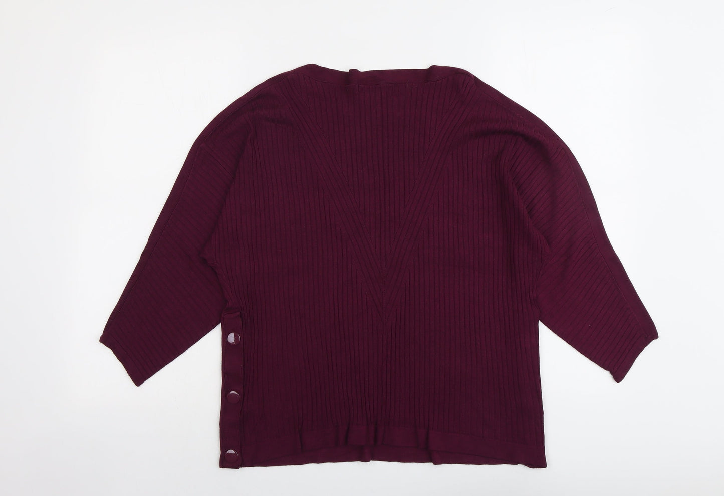 Marks and Spencer Womens Purple Round Neck Viscose Pullover Jumper Size L