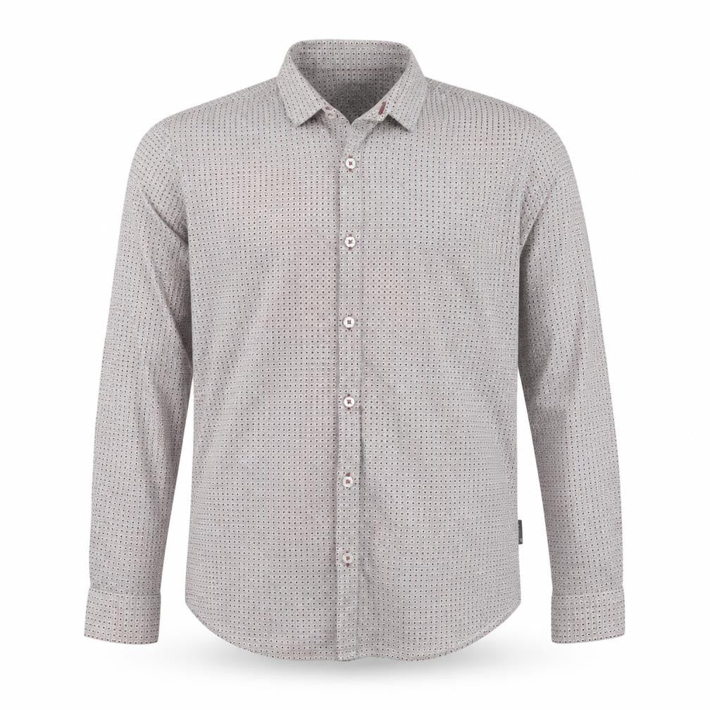 Peter Werth Mens Red Geometric Cotton Button-Up Size M Collared Button