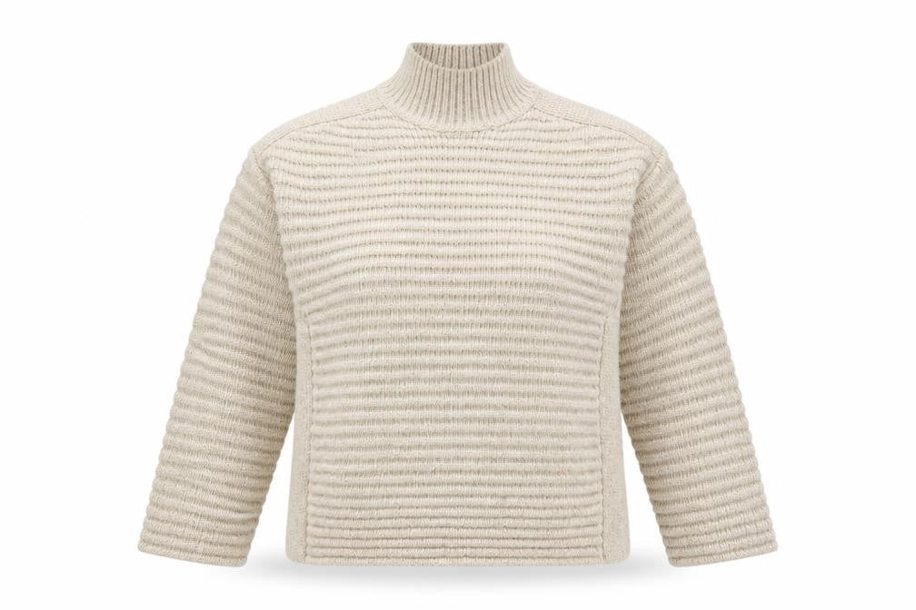 Marks & Spencer Womens Beige High Neck Polyester Pullover Jumper Size M