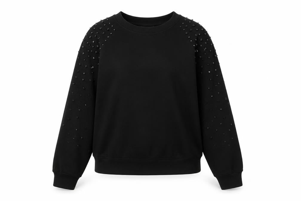 Marks & Spencer Womens Black Cotton Pullover Sweatshirt Size XS Pullover