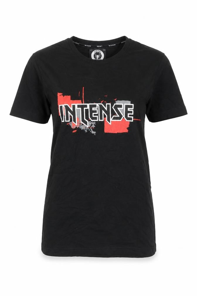 Intense Womens Black 100% Cotton Basic T-Shirt Size S Round Neck