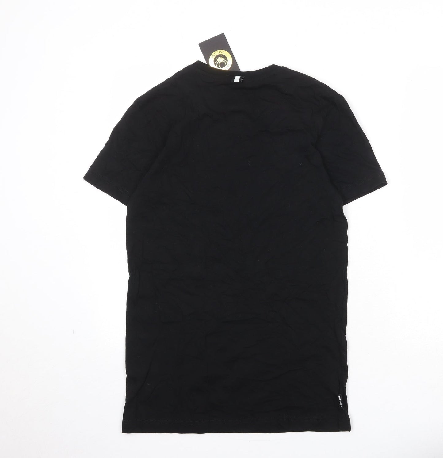 Intense Womens Black 100% Cotton Basic T-Shirt Size S Round Neck