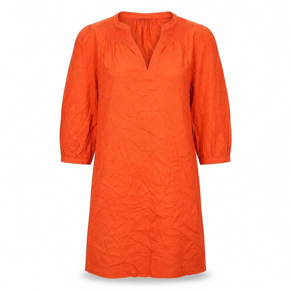 Marks & Spencer Womens Orange Viscose A-Line Size 6 V-Neck Pullover