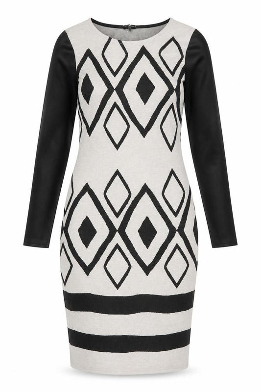 River Island Womens Beige Argyle/Diamond Polyester A-Line Size 10 Round Neck Pullover