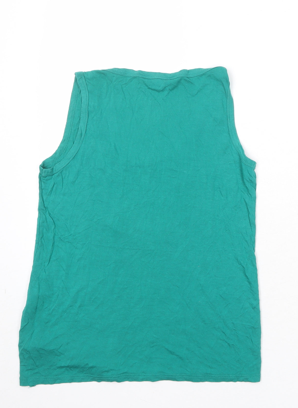 Dorothy Perkins Womens Green Viscose Basic Tank Size 8 Scoop Neck