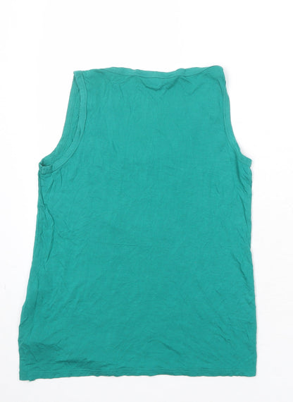 Dorothy Perkins Womens Green Viscose Basic Tank Size 8 Scoop Neck