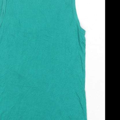 Dorothy Perkins Womens Green Viscose Basic Tank Size 8 Scoop Neck