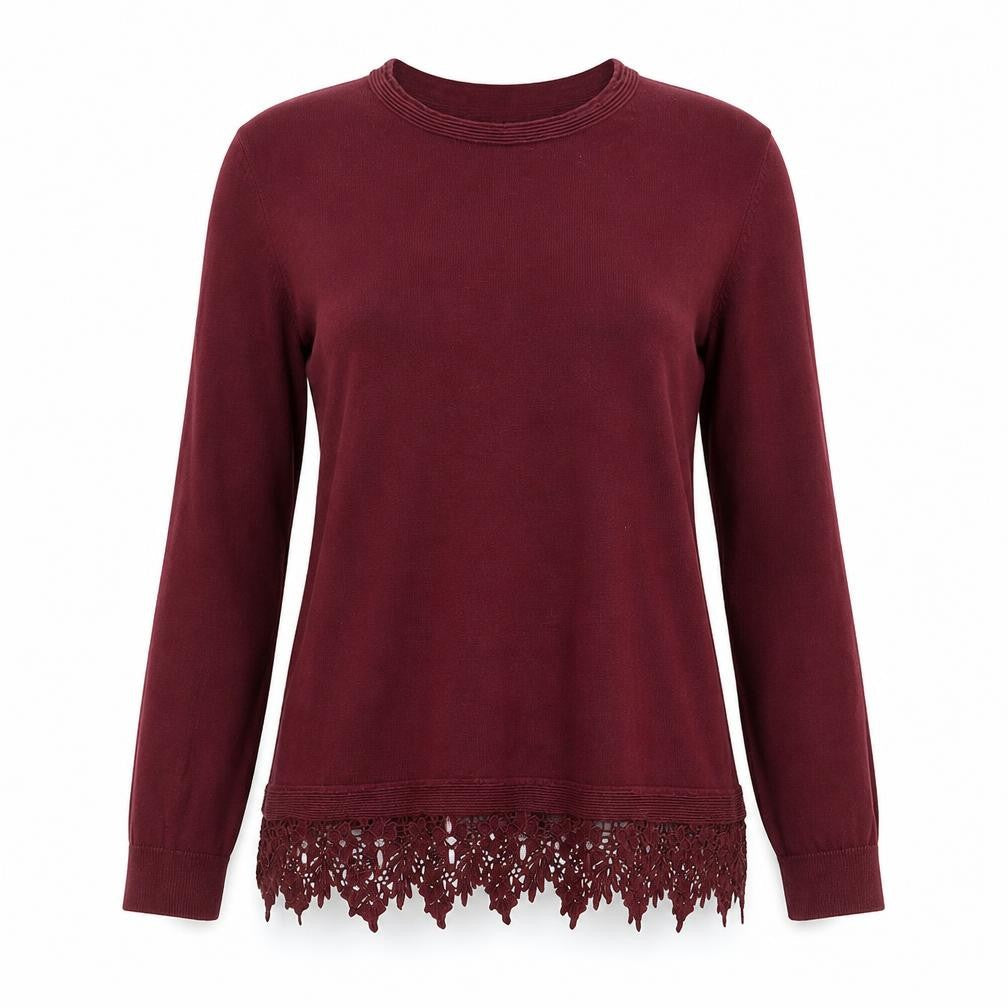 Dorothy Perkins Womens Red Round Neck Cotton Pullover Jumper Size 10