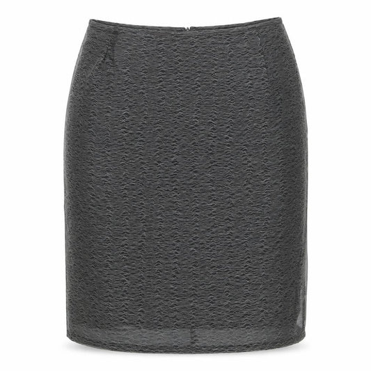 Zapa Womens Grey Geometric Polyester A-Line Skirt Size 14 Zip