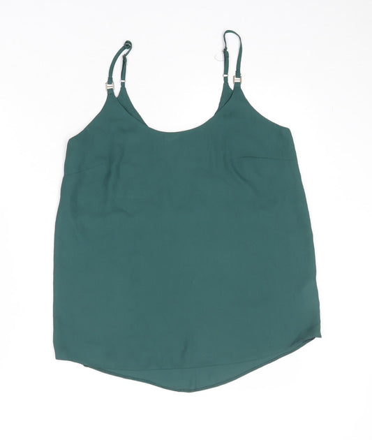 Dorothy Perkins Womens Green Polyester Basic Tank Size 10 Round Neck
