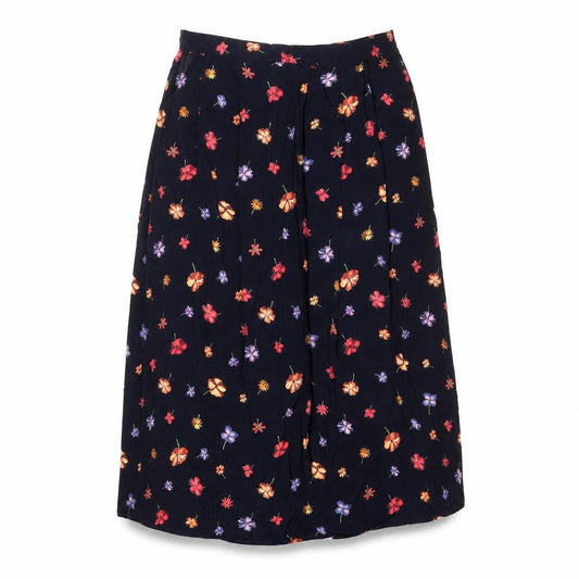 ELVI Womens Black Floral Polyester Peasant Skirt Size 37 in Zip