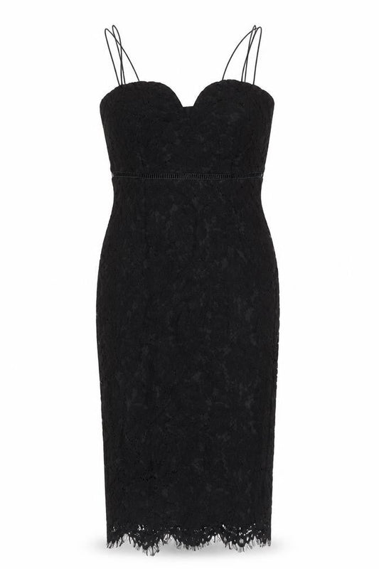 Girls On Film Womens Black Geometric Nylon Slip Dress Size 14 Sweetheart Zip