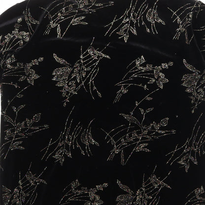 Charmell Womens Black Geometric Polyester Basic T-Shirt Size M Round Neck